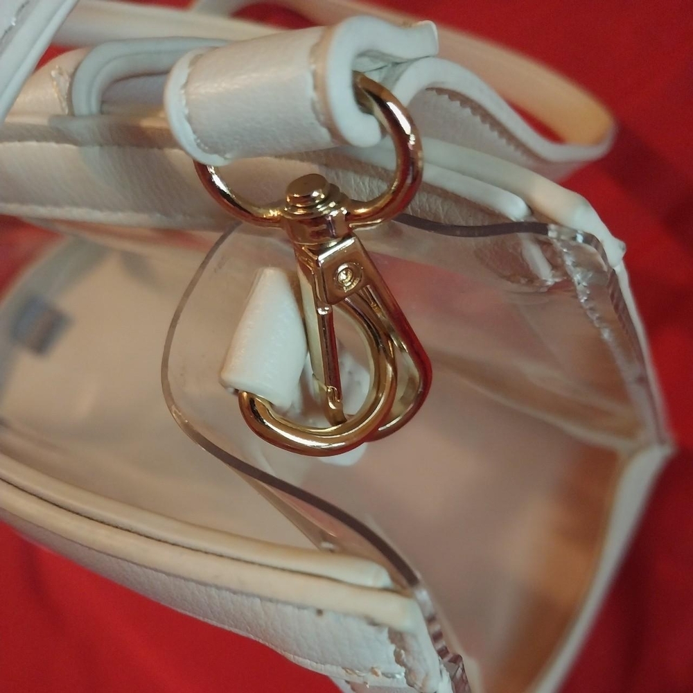 Source Unknown White Clear Tote with Buckle Detail - Picture 7 of 13